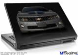 Laptop Skin (Large) - 2010 Chevy Camaro Cyber Gray - Black Stripes on Black