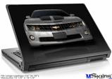 Laptop Skin (Large) - 2010 Chevy Camaro Silver - Black Stripes on Black