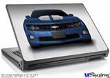 Laptop Skin (Large) - 2010 Chevy Camaro Aqua - White Stripes