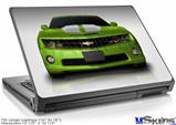 Laptop Skin (Large) - 2010 Chevy Camaro Green - White Stripes