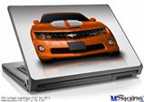Laptop Skin (Large) - 2010 Chevy Camaro Orange - White Stripes