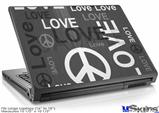 Laptop Skin (Large) - Love and Peace Gray