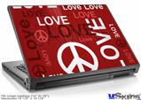 Laptop Skin (Large) - Love and Peace Red
