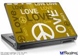 Laptop Skin (Large) - Love and Peace Yellow