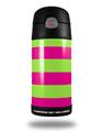 Skin Decal Wrap for Thermos Funtainer 12oz Bottle Psycho Stripes Neon Green and Hot Pink (BOTTLE NOT INCLUDED) by WraptorSkinz