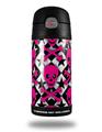 Skin Decal Wrap for Thermos Funtainer 12oz Bottle Pink Skulls and Stars (BOTTLE NOT INCLUDED) by WraptorSkinz