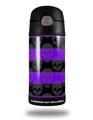 Skin Decal Wrap for Thermos Funtainer 12oz Bottle Skull Stripes Purple (BOTTLE NOT INCLUDED) by WraptorSkinz