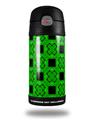 Skin Decal Wrap for Thermos Funtainer 12oz Bottle Criss Cross Green (BOTTLE NOT INCLUDED) by WraptorSkinz