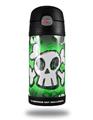 Skin Decal Wrap for Thermos Funtainer 12oz Bottle Cartoon Skull Green (BOTTLE NOT INCLUDED) by WraptorSkinz