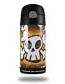 Skin Decal Wrap for Thermos Funtainer 12oz Bottle Cartoon Skull Orange (BOTTLE NOT INCLUDED) by WraptorSkinz