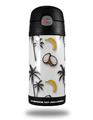 Skin Decal Wrap for Thermos Funtainer 12oz Bottle Coconuts Palm Trees and Bananas White (BOTTLE NOT INCLUDED) by WraptorSkinz