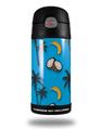 Skin Decal Wrap for Thermos Funtainer 12oz Bottle Coconuts Palm Trees and Bananas Blue Medium (BOTTLE NOT INCLUDED) by WraptorSkinz