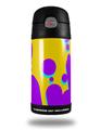 Skin Decal Wrap for Thermos Funtainer 12oz Bottle Drip Purple Yellow Teal (BOTTLE NOT INCLUDED) by WraptorSkinz