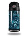 Skin Decal Wrap for Thermos Funtainer 12oz Bottle Blue Flower Bomb Starry Night (BOTTLE NOT INCLUDED)