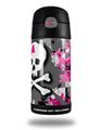 Skin Decal Wrap for Thermos Funtainer 12oz Bottle Girly Pink Bow Skull (BOTTLE NOT INCLUDED) by WraptorSkinz
