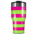 WraptorSkinz Skin Wrap compatible with 2017 and newer RTIC Tumblers 30oz Psycho Stripes Neon Green and Hot Pink (TUMBLER NOT INCLUDED)