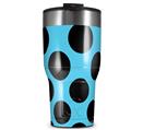 WraptorSkinz Skin Wrap compatible with 2017 and newer RTIC Tumblers 30oz Kearas Polka Dots Black And Blue (TUMBLER NOT INCLUDED)