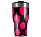 WraptorSkinz Skin Wrap compatible with 2017 and newer RTIC Tumblers 30oz Kearas Polka Dots Pink On Black (TUMBLER NOT INCLUDED)