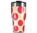 WraptorSkinz Skin Wrap compatible with 2017 and newer RTIC Tumblers 30oz Kearas Polka Dots Pink On Cream (TUMBLER NOT INCLUDED)