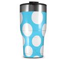 WraptorSkinz Skin Wrap compatible with 2017 and newer RTIC Tumblers 30oz Kearas Polka Dots White And Blue (TUMBLER NOT INCLUDED)