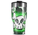 WraptorSkinz Skin Wrap compatible with 2017 and newer RTIC Tumblers 30oz Cartoon Skull Green (TUMBLER NOT INCLUDED)