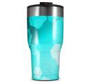 WraptorSkinz Skin Wrap compatible with 2017 and newer RTIC Tumblers 30oz Bokeh Hex Neon Teal (TUMBLER NOT INCLUDED)