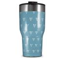WraptorSkinz Skin Wrap compatible with 2017 and newer RTIC Tumblers 30oz Hearts Blue On White (TUMBLER NOT INCLUDED)