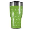 WraptorSkinz Skin Wrap compatible with 2017 and newer RTIC Tumblers 30oz Hearts Green On White (TUMBLER NOT INCLUDED)