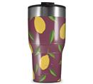 WraptorSkinz Skin Wrap compatible with 2017 and newer RTIC Tumblers 30oz Lemon Leaves Burgandy (TUMBLER NOT INCLUDED)