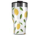 WraptorSkinz Skin Wrap compatible with 2017 and newer RTIC Tumblers 30oz Lemon Leaves White (TUMBLER NOT INCLUDED)