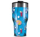 WraptorSkinz Skin Wrap compatible with 2017 and newer RTIC Tumblers 30oz Beach Party Umbrellas Blue Medium (TUMBLER NOT INCLUDED)