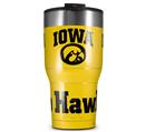 WraptorSkinz Skin Wrap compatible with 2017 and newer RTIC Tumblers 30oz Iowa Hawkeyes Tigerhawk Oval 01 Black on Gold (TUMBLER NOT INCLUDED)
