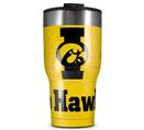 WraptorSkinz Skin Wrap compatible with 2017 and newer RTIC Tumblers 30oz Iowa Hawkeyes Tigerhawk Oval 02 Black on Gold (TUMBLER NOT INCLUDED)
