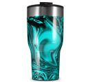 WraptorSkinz Skin Wrap compatible with 2017 and newer RTIC Tumblers 30oz Liquid Metal Chrome Neon Teal (TUMBLER NOT INCLUDED)