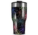 WraptorSkinz Skin Wrap compatible with 2017 and newer RTIC Tumblers 30oz Kearas Flowers on Black (TUMBLER NOT INCLUDED)