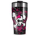 WraptorSkinz Skin Wrap compatible with 2017 and newer RTIC Tumblers 30oz Girly Skull Bones (TUMBLER NOT INCLUDED)