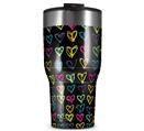 WraptorSkinz Skin Wrap compatible with 2017 and newer RTIC Tumblers 30oz Kearas Hearts Black (TUMBLER NOT INCLUDED)