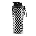 Skin Wrap Decal for IceShaker 2nd Gen 26oz Checkered Canvas Black and White (SHAKER NOT INCLUDED)