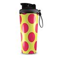 Skin Wrap Decal for IceShaker 2nd Gen 26oz Kearas Polka Dots Pink And Yellow (SHAKER NOT INCLUDED)