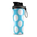 Skin Wrap Decal for IceShaker 2nd Gen 26oz Kearas Polka Dots White And Blue (SHAKER NOT INCLUDED)
