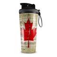 Skin Wrap Decal for IceShaker 2nd Gen 26oz Painted Faded and Cracked Canadian Canada Flag (SHAKER NOT INCLUDED)