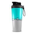 Skin Wrap Decal for IceShaker 2nd Gen 26oz Ripped Colors Neon Teal Gray (SHAKER NOT INCLUDED)