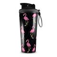 Skin Wrap Decal for IceShaker 2nd Gen 26oz Flamingos on Black (SHAKER NOT INCLUDED)