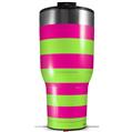 Skin Wrap Decal for 2017 RTIC Tumblers 40oz Psycho Stripes Neon Green and Hot Pink (TUMBLER NOT INCLUDED)