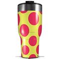 Skin Wrap Decal for 2017 RTIC Tumblers 40oz Kearas Polka Dots Pink And Yellow (TUMBLER NOT INCLUDED)
