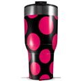 Skin Wrap Decal for 2017 RTIC Tumblers 40oz Kearas Polka Dots Pink On Black (TUMBLER NOT INCLUDED)