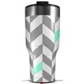 Skin Wrap Decal for 2017 RTIC Tumblers 40oz Chevrons Gray And Seafoam (TUMBLER NOT INCLUDED)