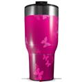 Skin Wrap Decal for 2017 RTIC Tumblers 40oz Bokeh Butterflies Hot Pink (TUMBLER NOT INCLUDED)