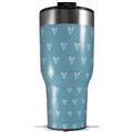Skin Wrap Decal for 2017 RTIC Tumblers 40oz Hearts Blue On White (TUMBLER NOT INCLUDED)