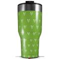 Skin Wrap Decal for 2017 RTIC Tumblers 40oz Hearts Green On White (TUMBLER NOT INCLUDED)